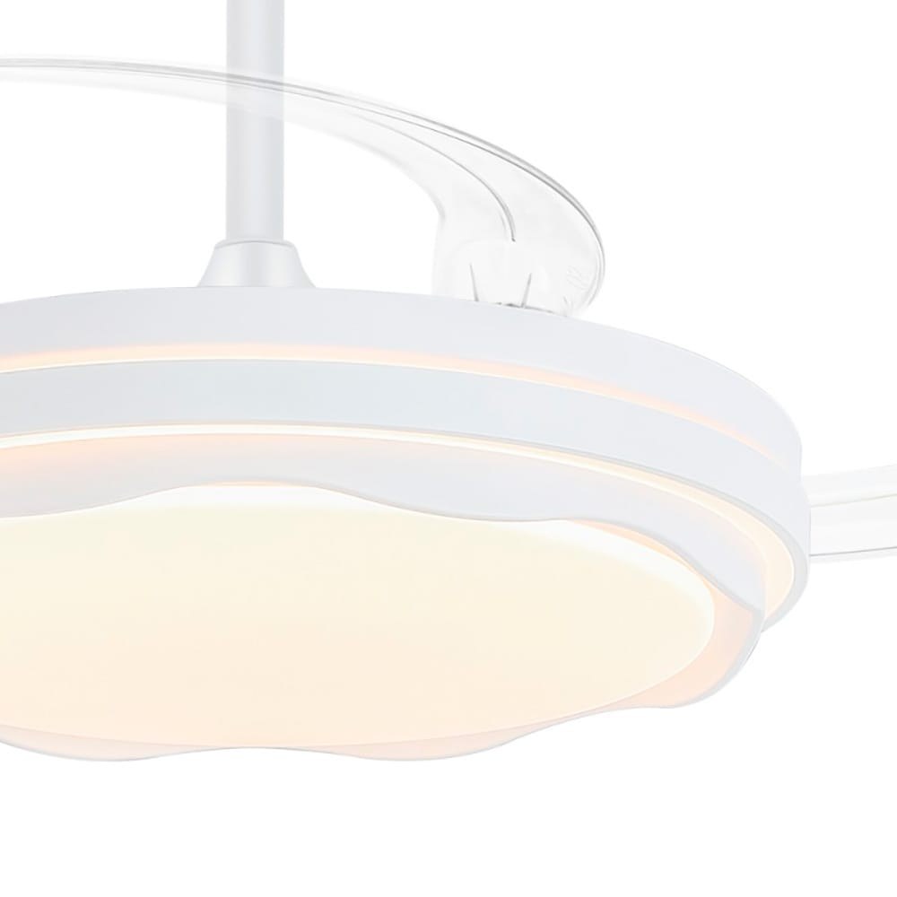 Ventilador de teto LED CCT, 3 pás retráteis 60 W, 6600 LM, branco, pás Ø106 cm, plafon Ø15 cm, altura 30,5 - 40,5 cm - Image 4