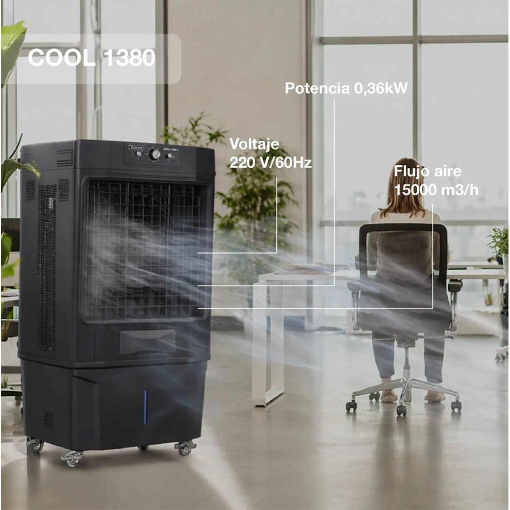 Arrefecedor de AR evaporativo cool 1380, 360 W, 69 x 46 x 138 cm - Image 2