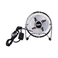 EDM Mini ventilador industrial de mesa cromado: 15w, 54,7 dB, pás: ø10 x 15 cm