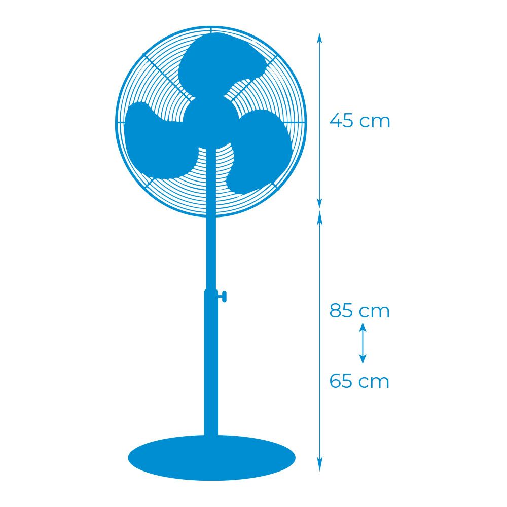 Ventoinha de pé com base circular. COR preto. potência: 45W, 55,6 DB, pás: Ø40 cm altura regulável 110-130 cm - Image 4