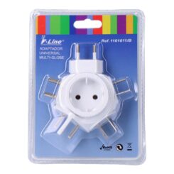 Adaptador universal multi-globe 10 a 250 v, 110 x 100 x 45 mm