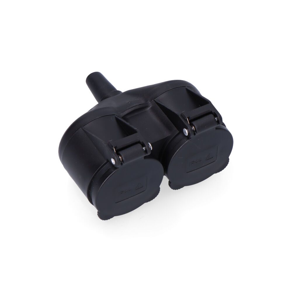 Ficha dupla de borracha t/tl IP44 16 A com tampas