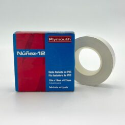 Fita isolante de PVC branca de alta aderência 19 mm x 0,15 mm x 20 m