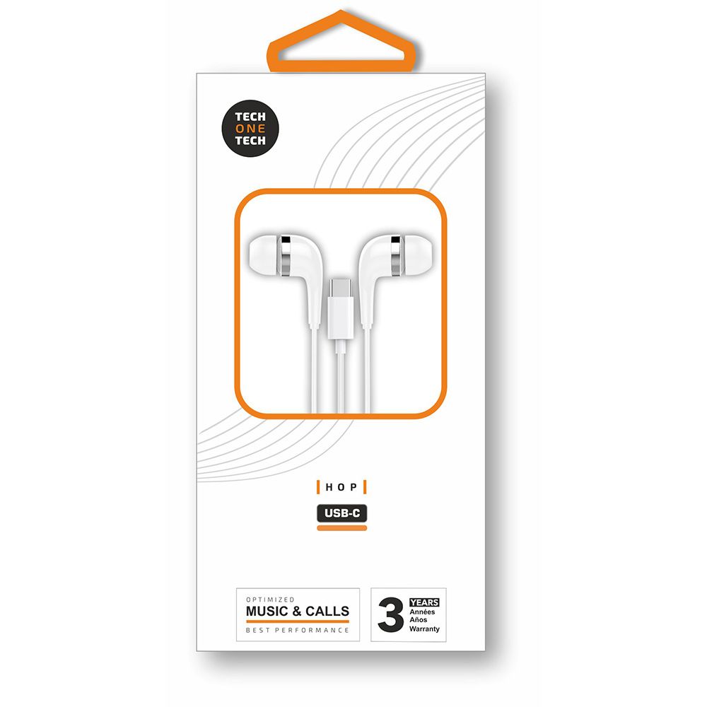 Auriculares HOP com conector usb-c, brancos