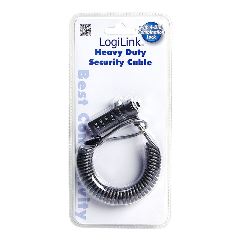 Cabo antirroubo para portátil com combinação de 4 dígitos preto logilink - Image 2