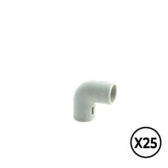Cotovelo inspecionável cinza 90°  PVC ø 20 mm, 25 unid.