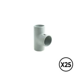 Manga t-inspecionável PVC ø 20 mm, cinza, 25 unid.