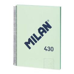 Caderno A4 com espiral pautada 7 mm verde