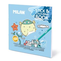 Caderno com adesivos para colorir azul odissey