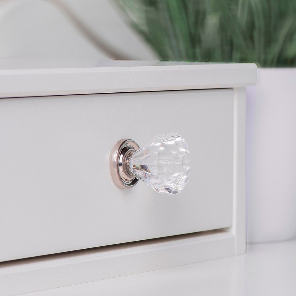 Pomo para mueble, modelo 487, de abs transparente con acabado cromo brillo, ø30 mm, blíster 4 uds - Image 2
