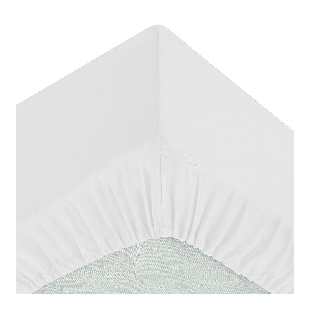 Lençol de baixo com elástico, algodão, branco, 90 x 190 cm