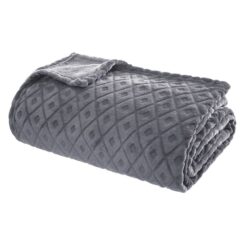 Xadrez/manta de inverno modelo losango cor cinza 230 x 180 cm