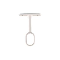Suporte para varão oval de guarda-roupa, central, metal com acabamento branco, 25 x 15 mm, blister
