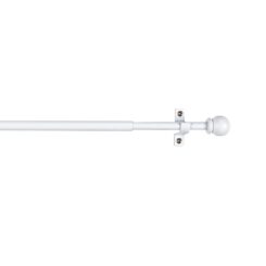 Varão de cortina extensível deco sphere branco, 70-120 cm