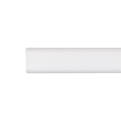 Varão de guarda-roupa, oval, metal com acabamento branco, 150 cm