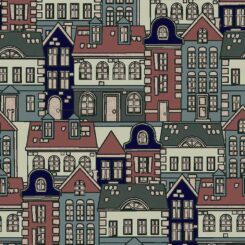 THINGS HOME TRADE Rolo de toalha de mesa anti-manchas Town 1,40 x 25 m