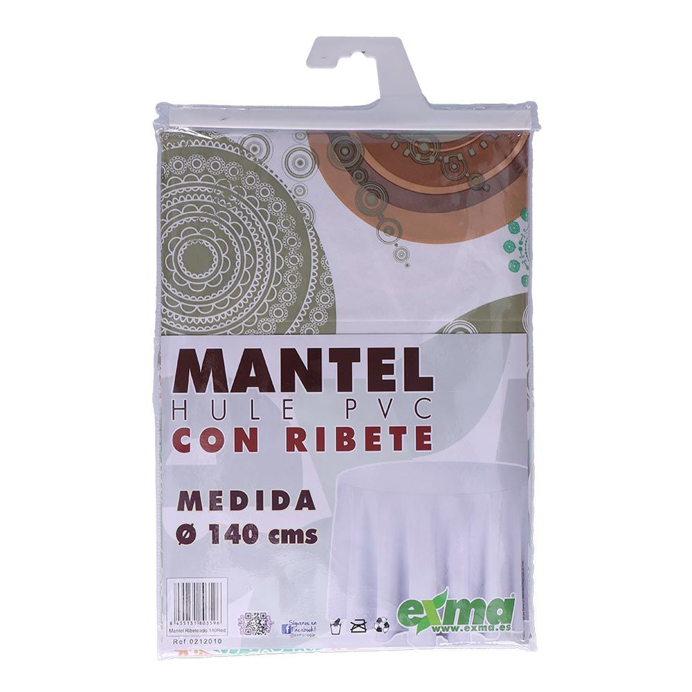 Toalha de mesa redonda em tecido encerado com acabamento, diversos modelos, Ø140 cm - Image 12