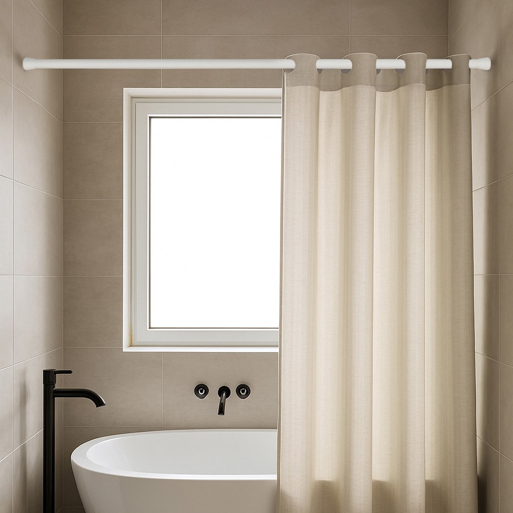 Barra extensible multiuso a presión sin taladro, blanca, ø2,8 - 2,5 x 140 - 250 cm - Image 4