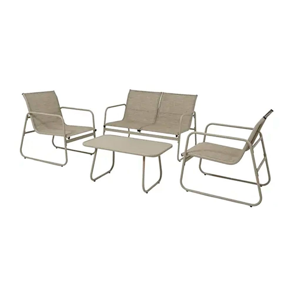 Conjunto de jardim bege de 4 peças, modelo bogotá