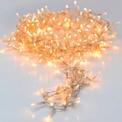 Grinalda fixa 180 LED LUZ quente, para exteriores, cabo transparente, 13,5 m