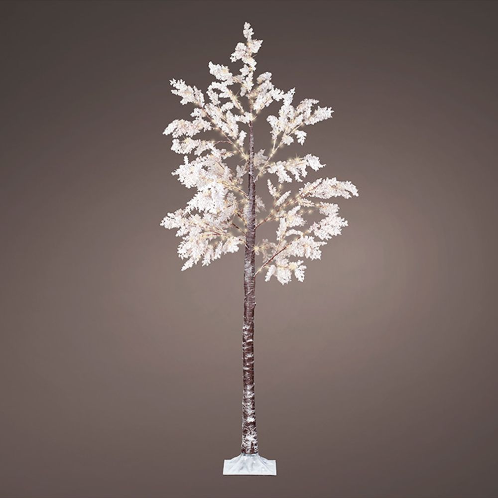 Árvore micro LED flores brancas IP44 210cm 270 leds