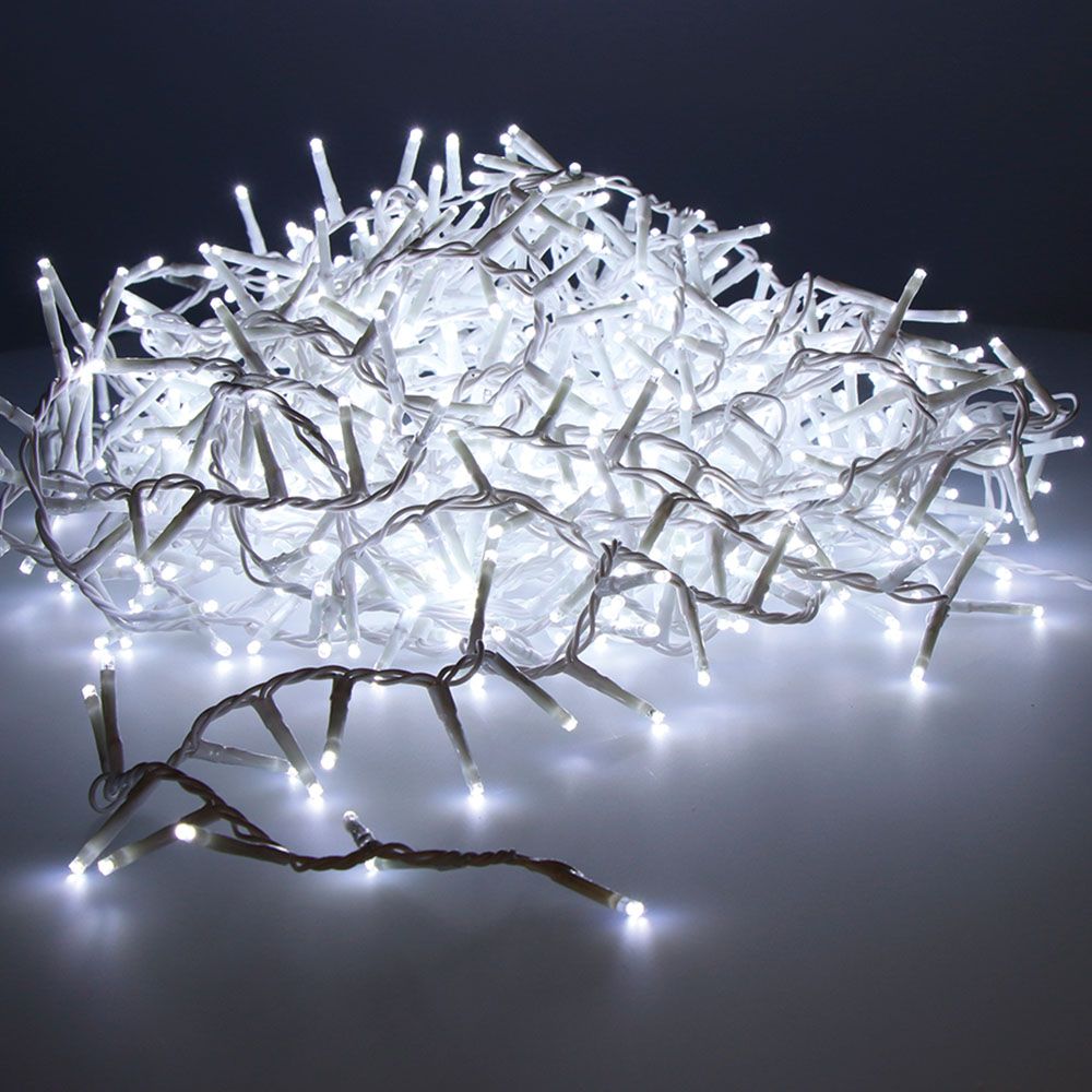 Guirnalda multifunción, uso exterior, led compact, blanco frío, cable blanco, 750 leds, 21 m