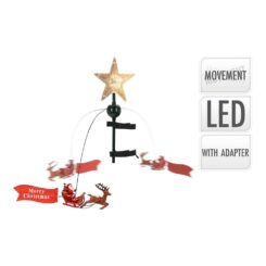 Estrela com LED para copa árvore de natal com movimento 22x8x51cm