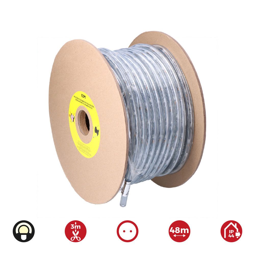 Tubo flexiled 36 leds/m branco quente, 2 vias multifunções, IP44 48m - Image 2