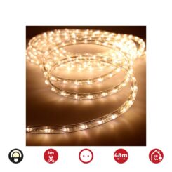 Tubo flexível fixo 2 vias 48m. 30 leds/m IP44 branco quente