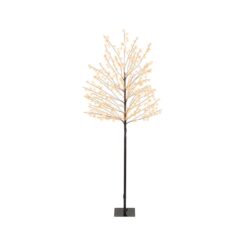 Árvore iluminada 480 LEDs, luz quente, exterior, 1,5 m