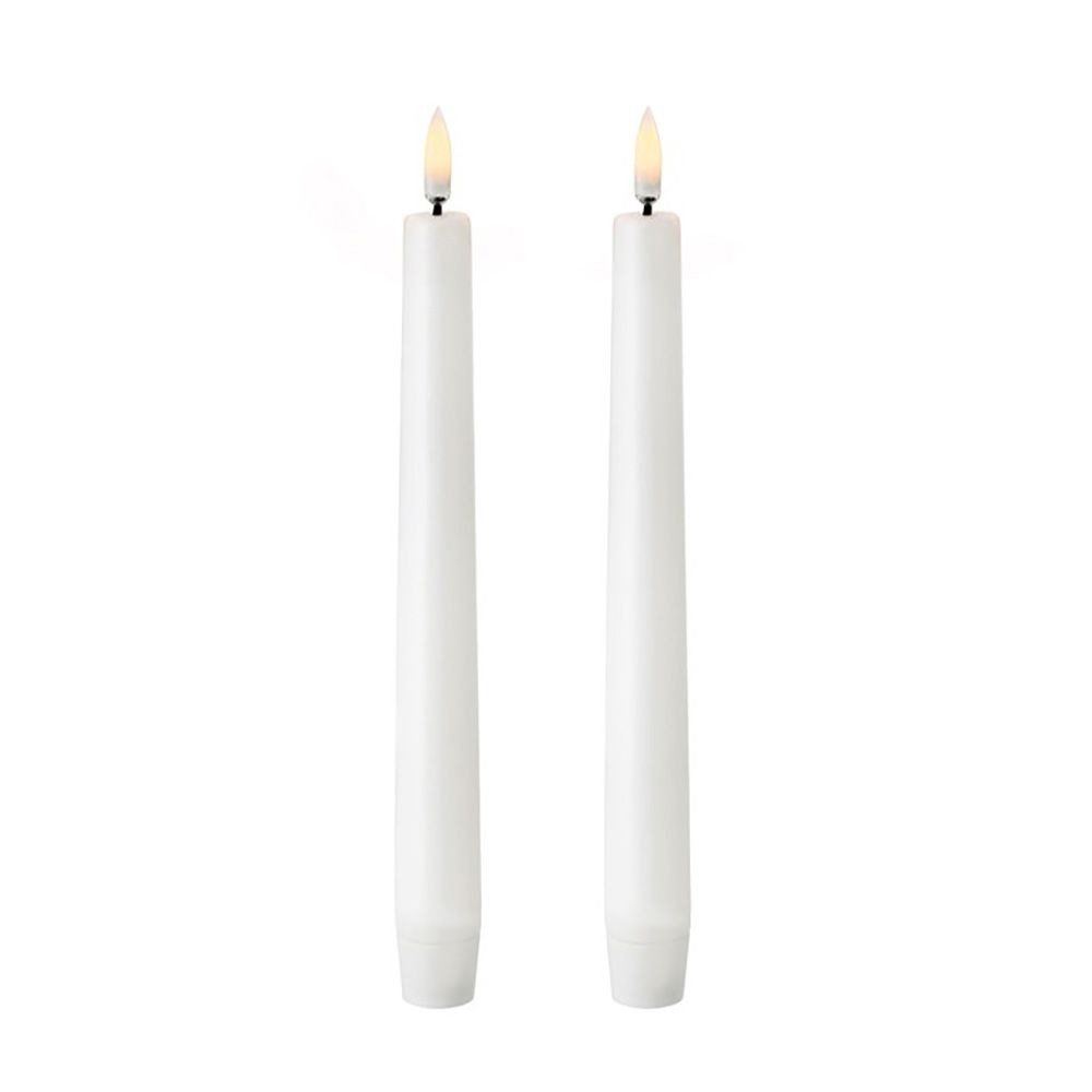 Vela de cera LED branco Ø2,2 x 24,5 cm. pack 2un
