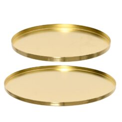 Conjunto de placas de ferro dourado ø35 x 1,5 cm / ø30 x 1,5 cm