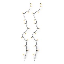 Cordão de luzes LED multifuncionais para exterior, 8 funções, 120 leds, LUZ quente clássica, cabo preto, 9 m