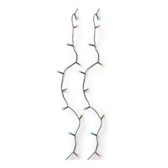 Cordão de luzes LED multifuncionais para exterior, 8 funções, 120 leds, multicolorido, cabo preto, 9 m