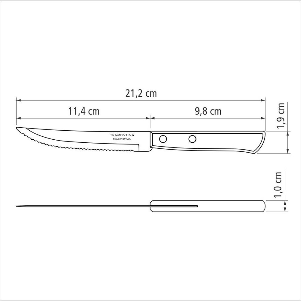 Facas de assado polywood castanho 12,7 cm 60 UTS - Image 5
