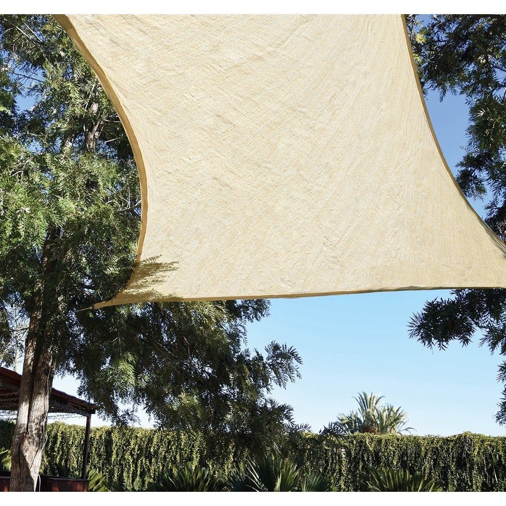 Toldo vela retangular bege 4 x 6 m - Image 3