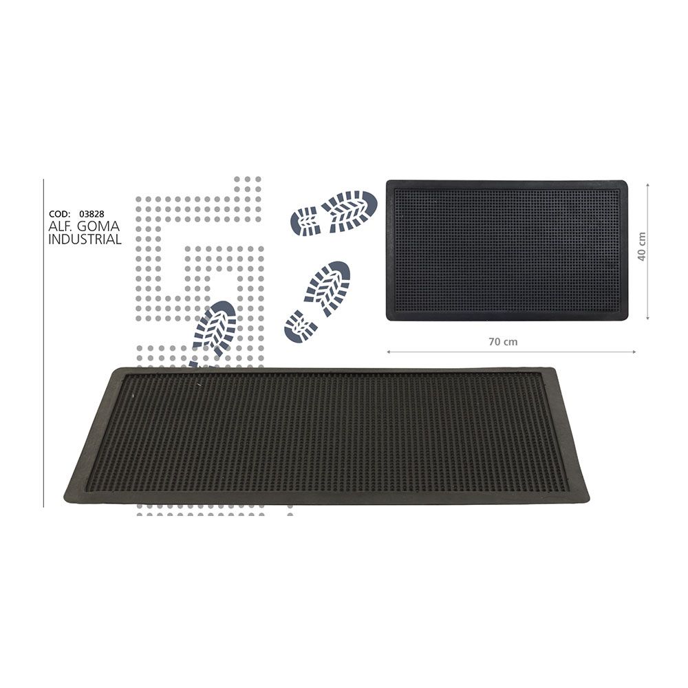 Tapete de borracha industrial 70 x 40 cm