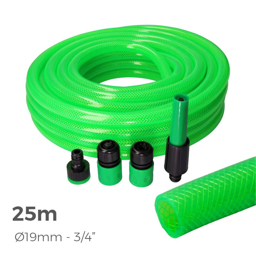 KIT de mangueiras de jardim estandar Ø19 mm, ¾ POL, 25 m