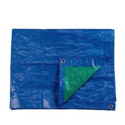 Toldo dupla face em polietileno azul/verde, densidade 90 g/m², 3 x 4 m