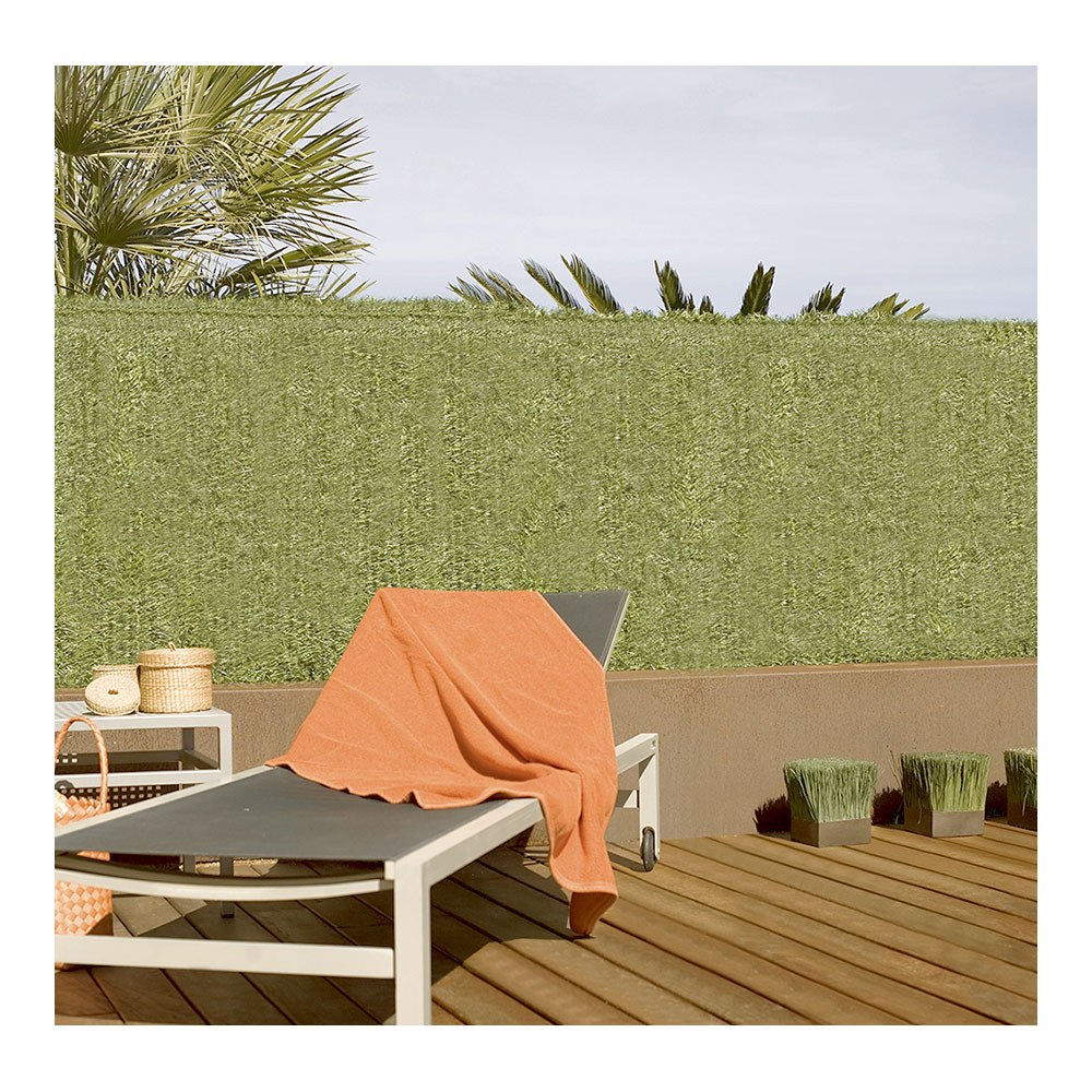 Cerca viva artificial em PVC, verde em dois tons, folhas finas, 110 hastes, 1,5 x 3 m - Image 2