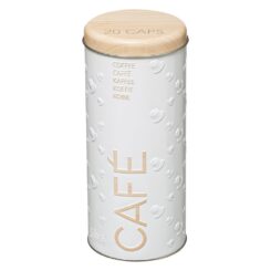 Caixa em metal para cápsulas de café, modelo scandi nature