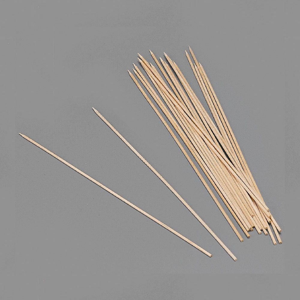 Espetos de madeira higiênicos, 2 x 250 mm, blister 100 UDS