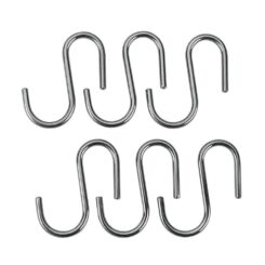 Ganchos lonardo "s" cromados 6,5 cm, 6 peças