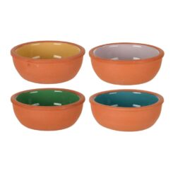 EXCELLENT HOUSEWARE Conjunto de 4 taças para aperitivos de barro em cores sortidas 150 ml ø10,4 x 4,2 cm