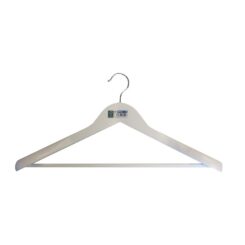 Cabide com contorno com ombreiras madeira branca ecológica FSC 45x23cm-55mm