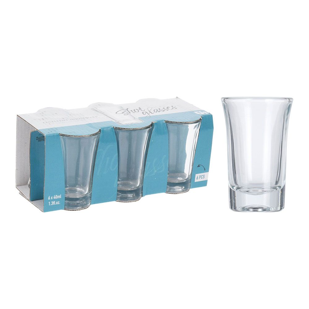Copos de vidro pequenos de 40 ml, 6 UDS
