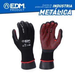 Luva de nylon/lycra com palma de nitrilo para metalurgia, T-09