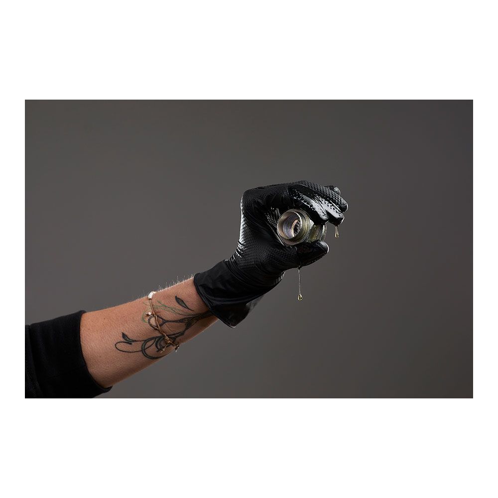 Luva de nitrilo, sem pó, descartável, com padrão de diamante, preta, T-11, caixa 50 UDS - Image 3