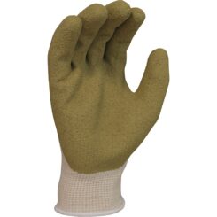 Luva de poliéster/algodão com palma de látex áspero, T-07