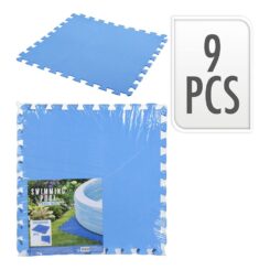 Suelo protector de piscinas 9 piezas, 500 x 500 x 4 mm